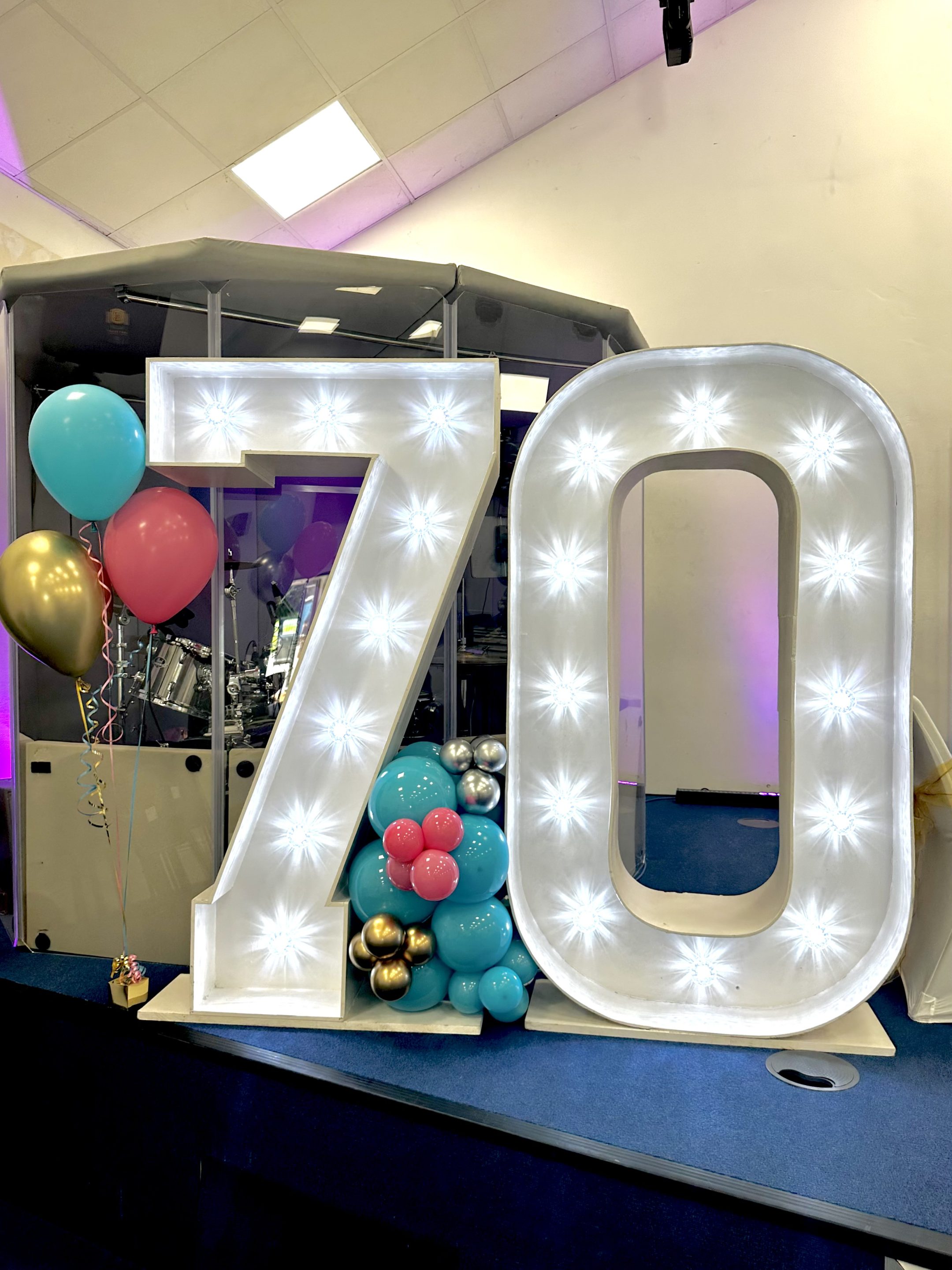 5ft Light Up Numbers & Balloon Bouquet