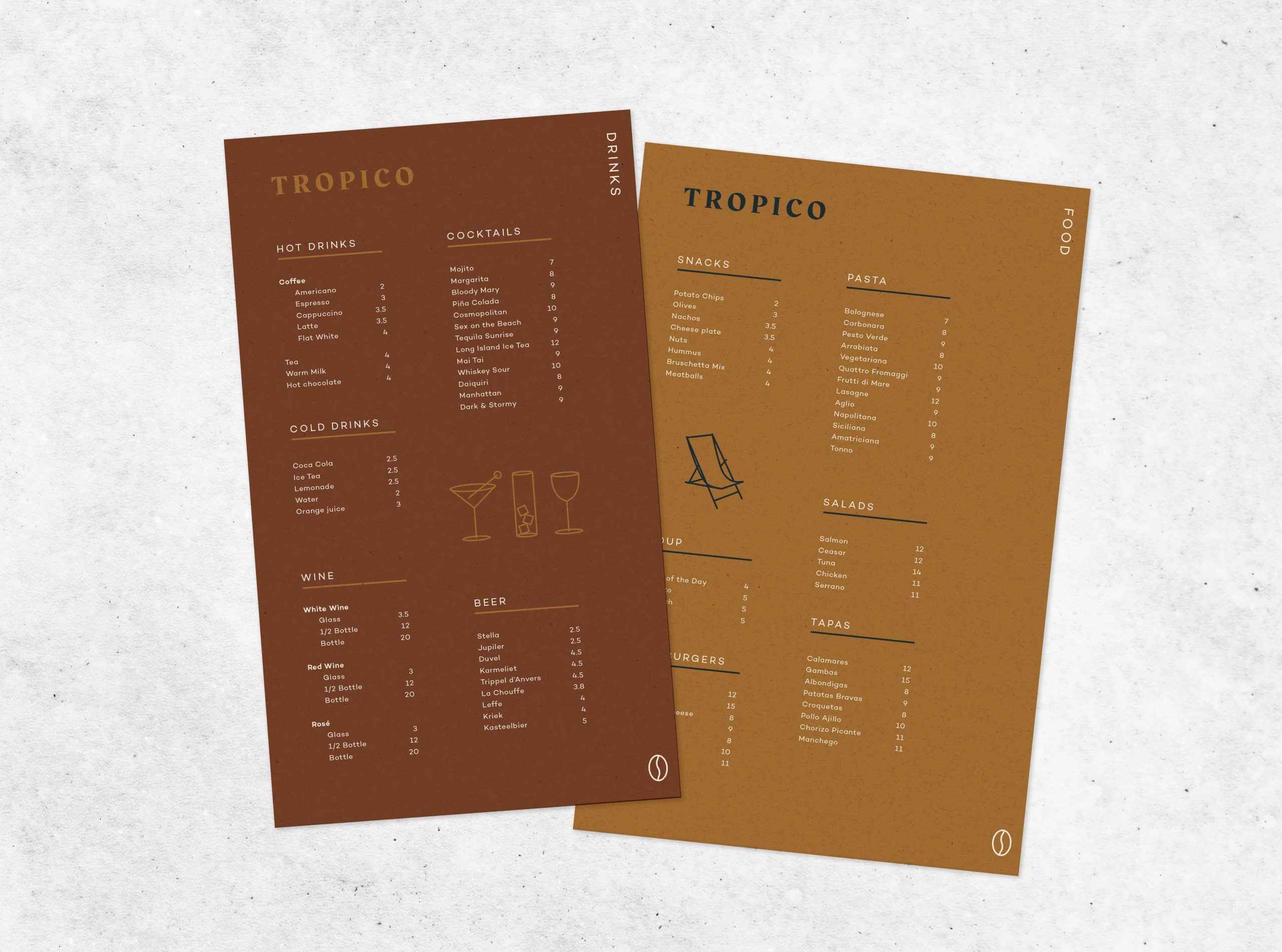 Logo en huisstijl voor koffiezaak Tropico.