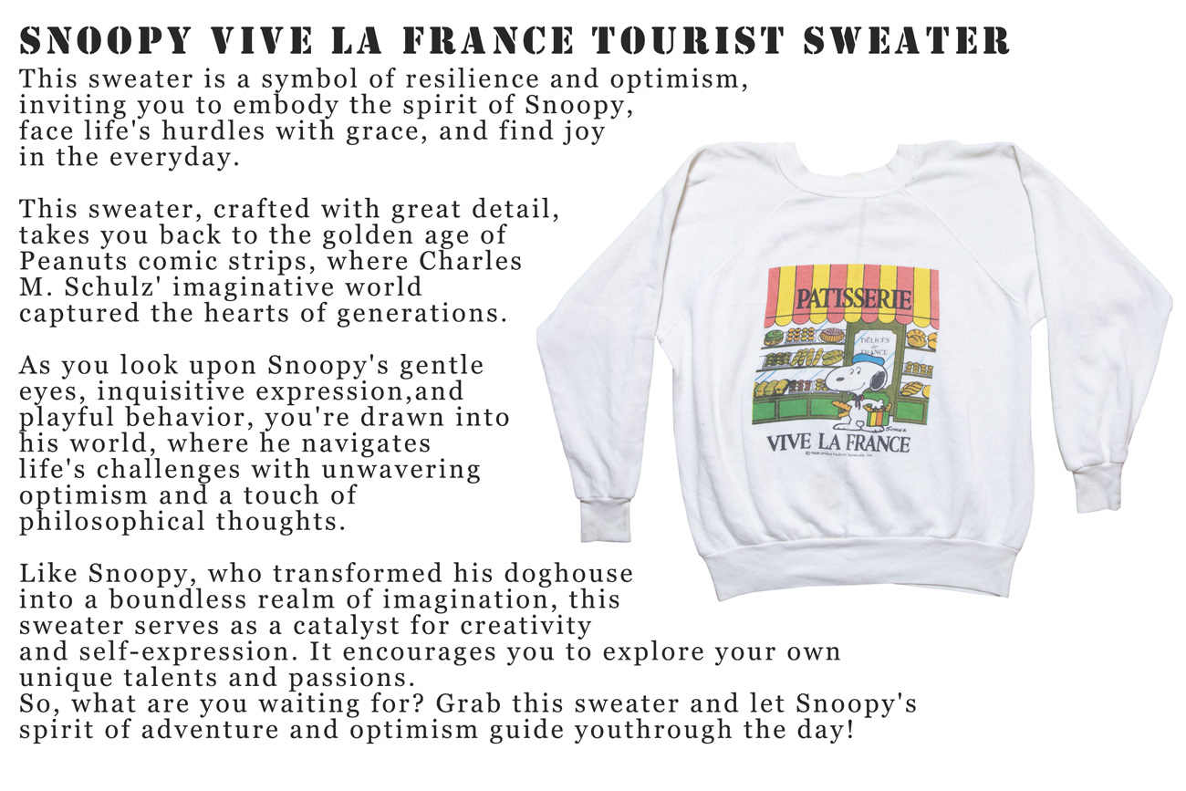 Snoopy Vive la France tourist sweater