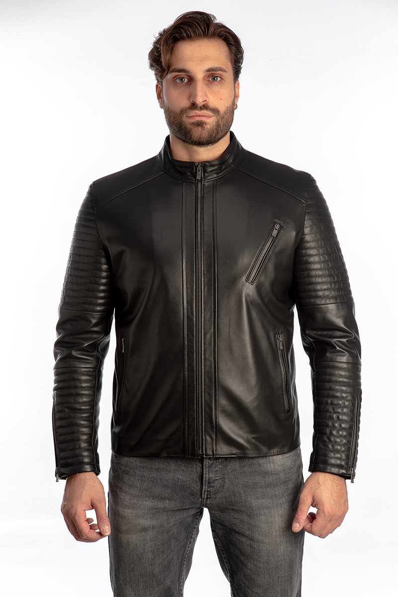 Justin black - Leather Jackets in Rome | Best Leather Shop - Puntopelle