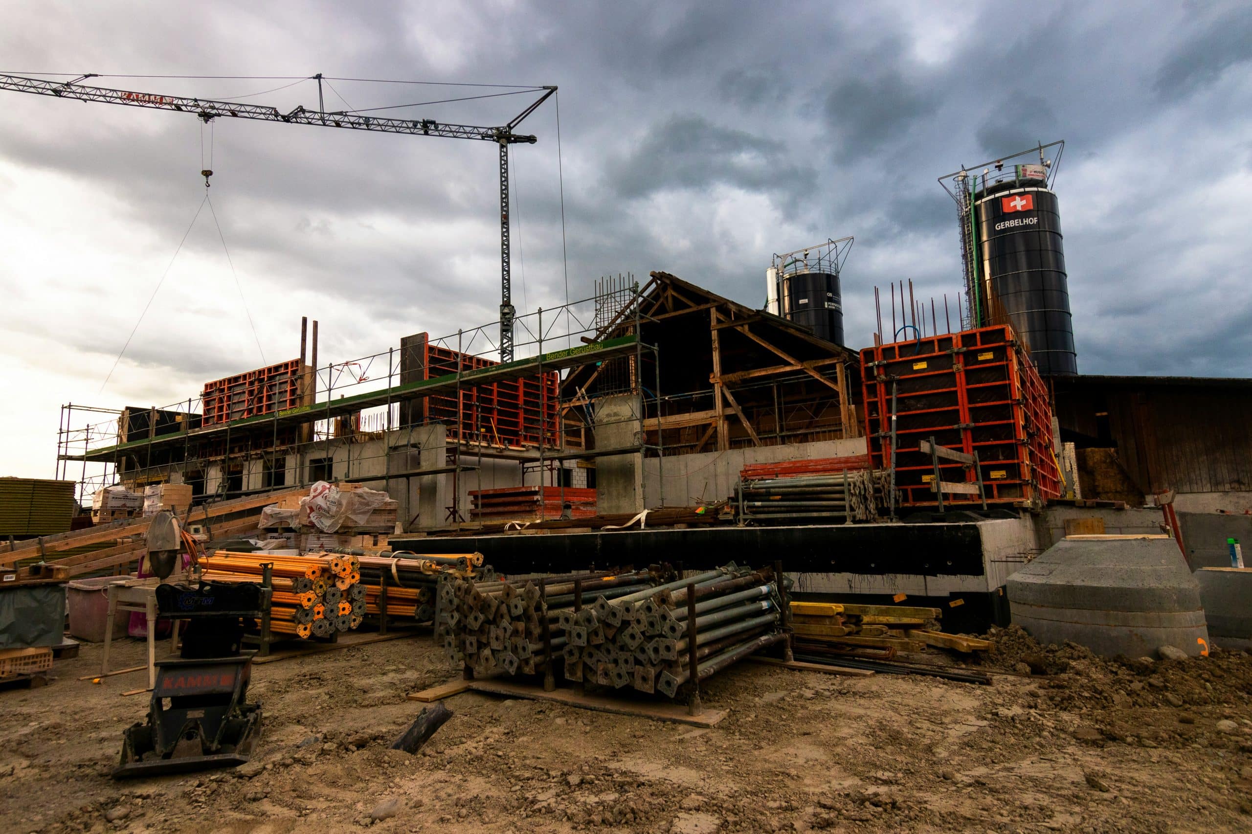 Byggarbetsplats Ett pågående byggprojekt