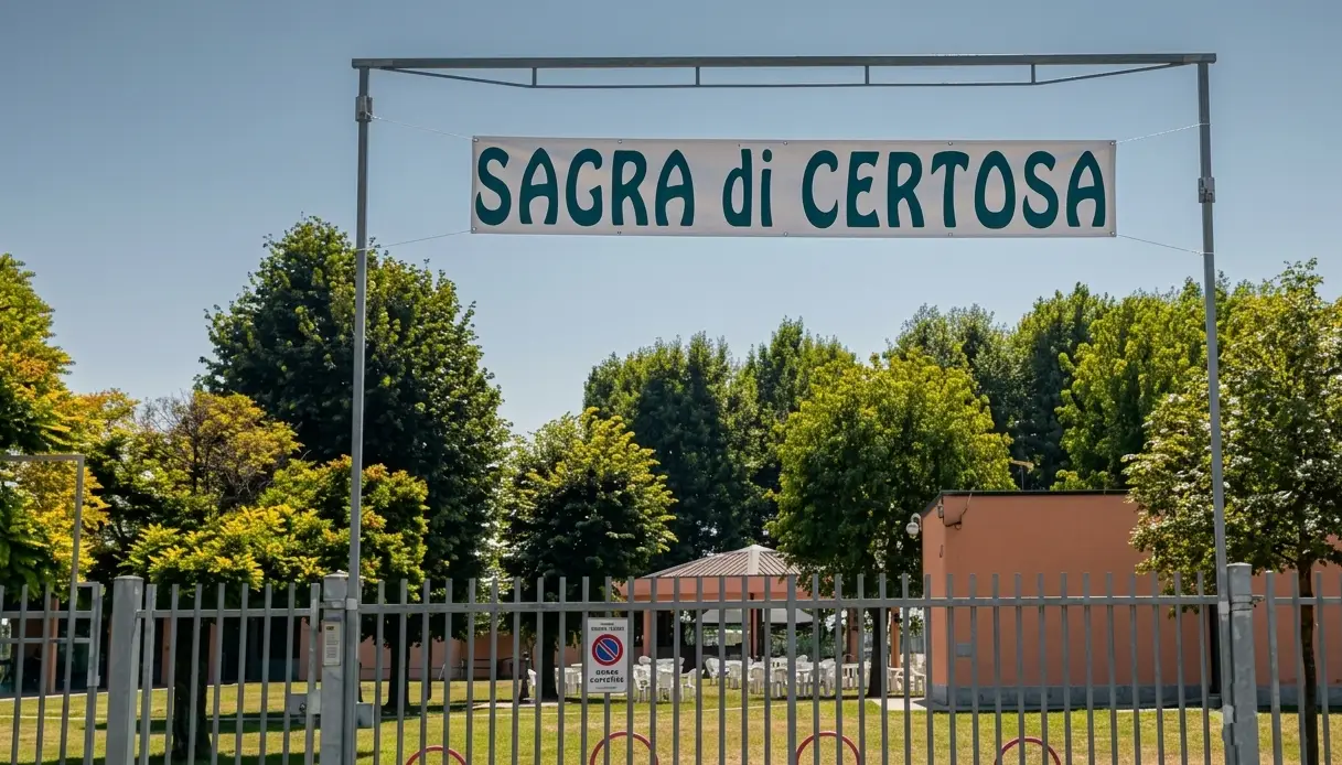 Locandina con il programma completo della Sagra di Certosa di Pavia 2026