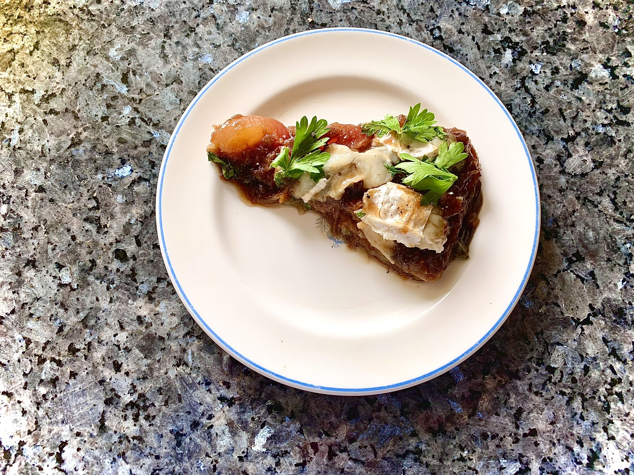 Plum tarte tatin with goat’s cheese