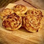 Potato, cheese and apple pinwheels