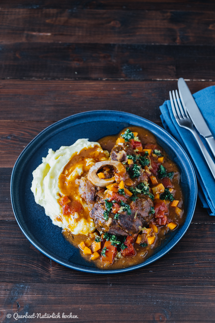 Ossobuco A La Milanese Mit Gremolata Und Cremigem Kartoffelstampf Querbeet Naturlich Kochen