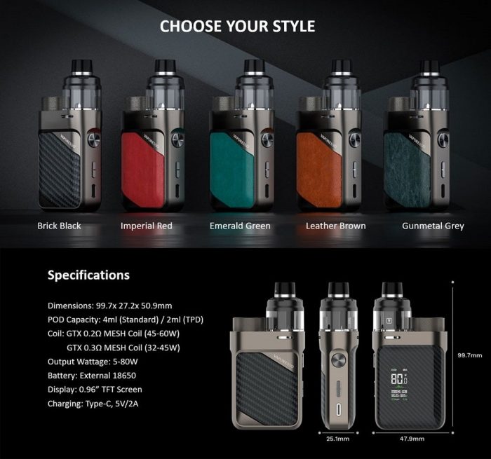 Vaporesso Swag PX80 Kit - Quit-It - The Vape &amp; E-Liquid Company in Darlington