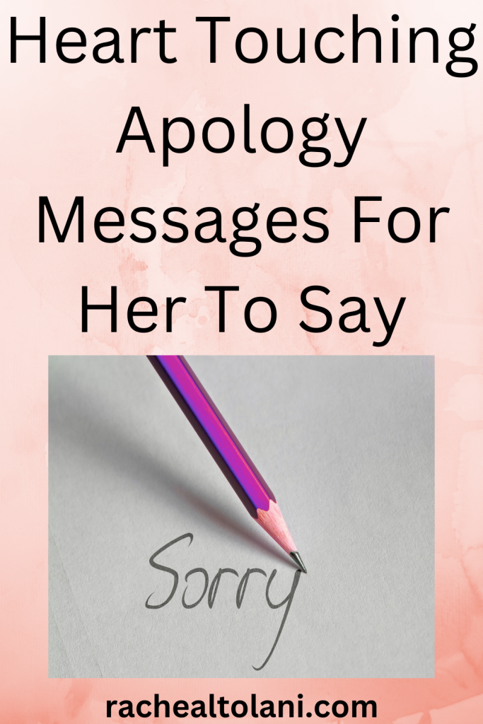 Hear touching apology messages for her