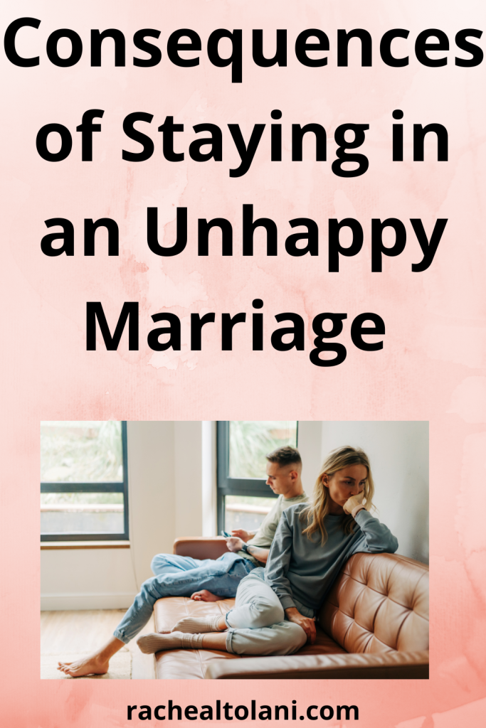Consequences of staying in an unhappy marriage