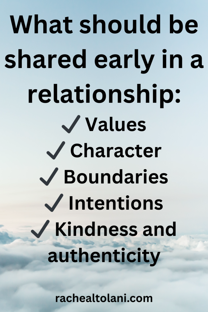 What a woman shouldn't share early in a relationship