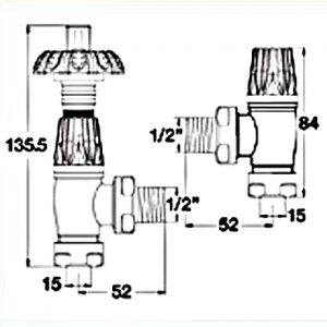 GOTHIC-AB radiator valve sizes dimensions