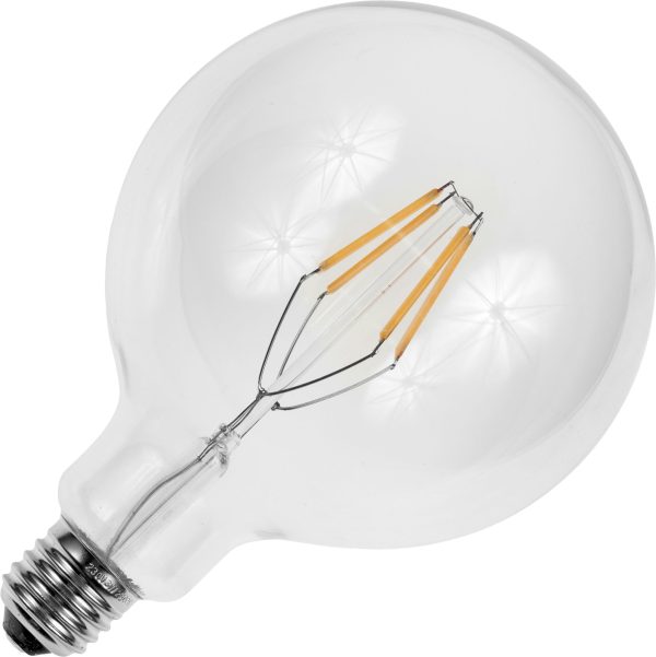 3=28 Watt DÆMP LED Ø125 Globe de luxe Filament E27, varm hvidt lys 2.200 K 023825302