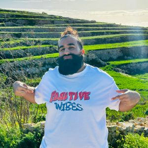 Positive Wibes White T Shirt
