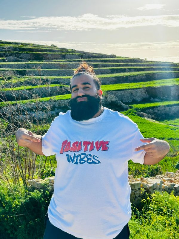 Positive Wibes White T Shirt