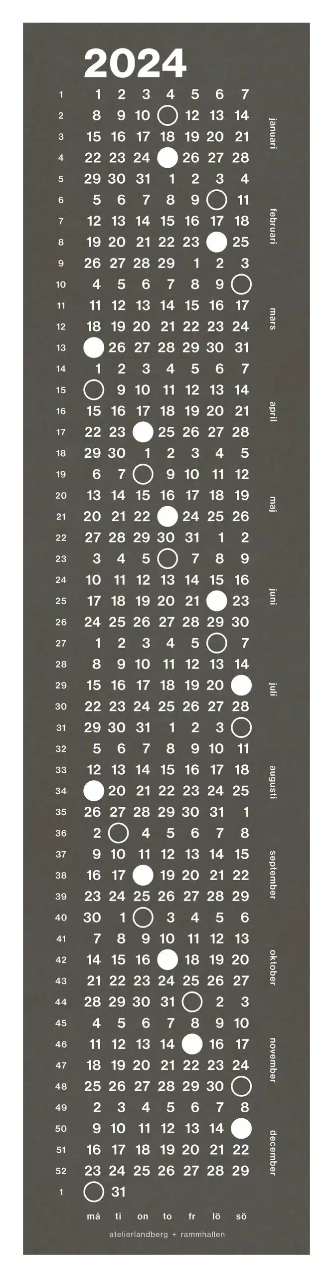 Kalender för 2024.