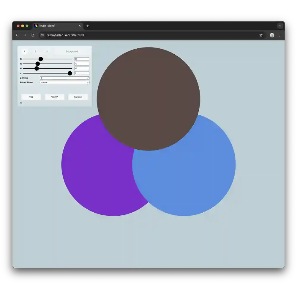 Utforska RGB med genomskinlighet och lagereffekter.