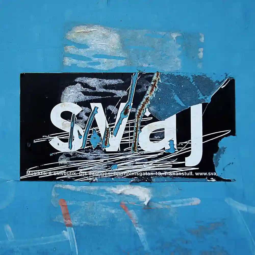 Logotype för Svaj, ett elektroniskt musik-kafé i Stockholm.