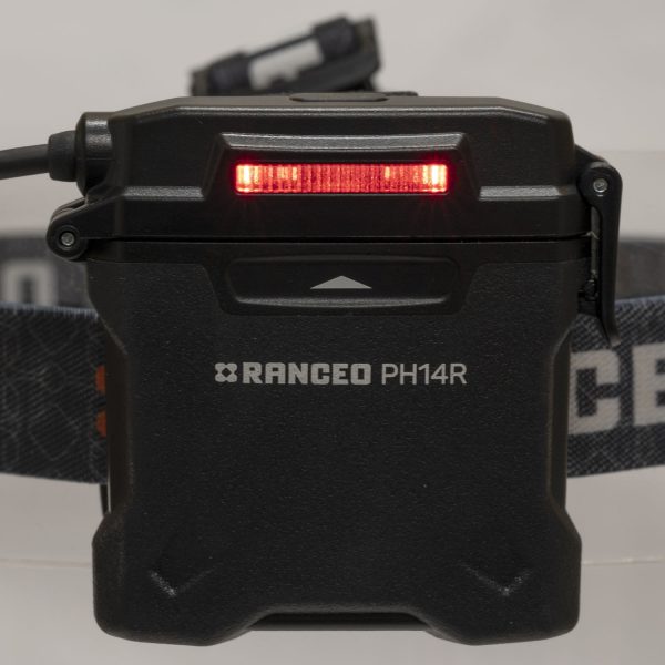 RANCEO PH14R genopladelig pandelampe pandelygte til industri og håndværkere rechargeable headlamp back red light batteri box battery box ean: 5710444926006 art nr. 9260