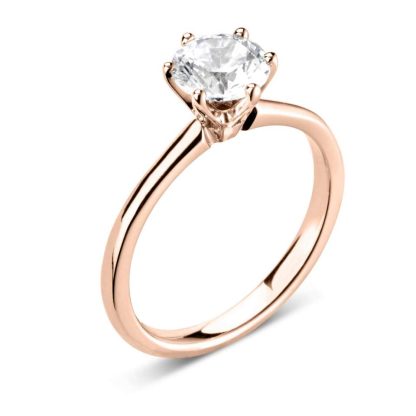 rose gold 6 claw engagement ring-r1-20013d-rg