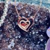 Silver Rose Gold Hearts in Heart Necklace