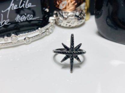Sterling Silver Black Star Ring