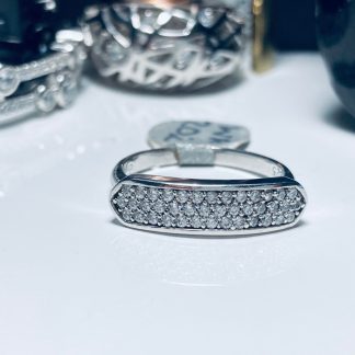 Sterling Silver Flat CZ Ring
