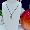 9ct White Gold Rub Over CZ Necklace