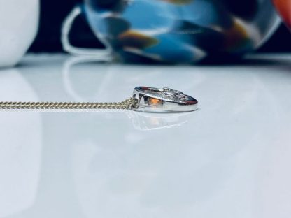 White Gold and Diamond Round Necklace