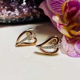 Viventy Earrings - Rose Gold Open Hearts