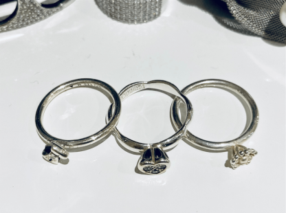 Stacking Rings Bow Flower Heart Ring