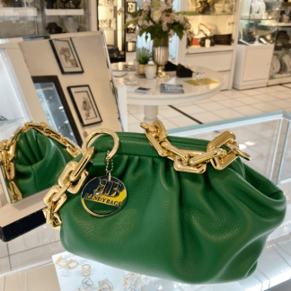 Ginevra Green Leather Hand Bag 6