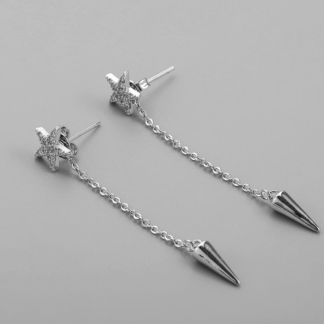 Dazzle Star Silver Earrings