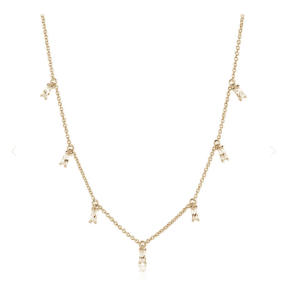 Necklace Princess Baguette with white zirconia