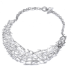 Sterling Silver Criss Cross Statement Necklace
