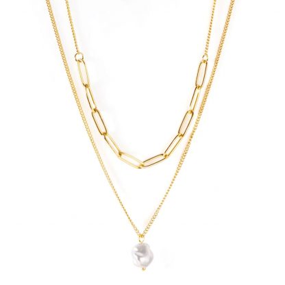 Double-Chain-Pearl-Necklace