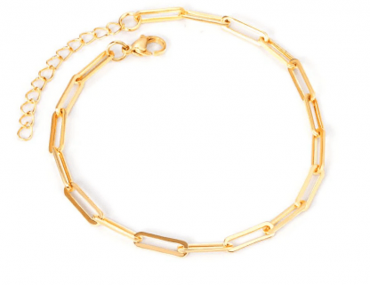 Hypo-Allergenic Gold Paperclip Chain Anklet