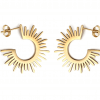 Hypo-Allergenic Jagged Circle Gold Earrings