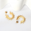 Hypo-Allergenic Jagged Circle Gold Earrings
