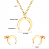 Hypo-Allergenic Cresent Moon Gold Necklace Set