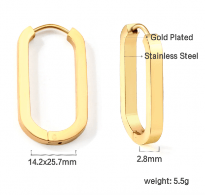 square edged gold hoops