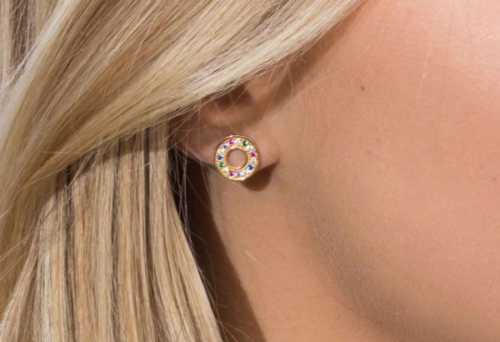 Earrings Valiano goldwith multicoloured zirconia