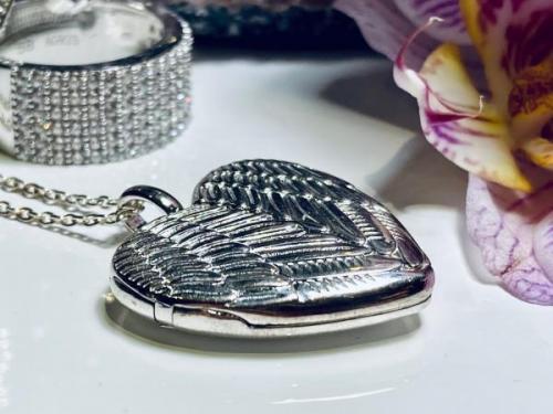 Sterling Silver Angel Wing Keepsake Necklace
