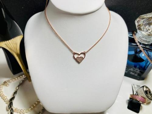 Sterling Silver Cut Out Rose Gold Heart