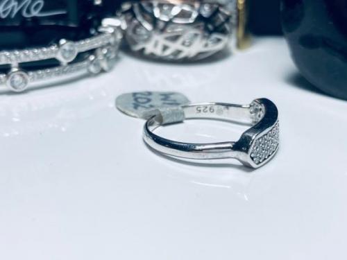 Sterling Silver Flat CZ Ring