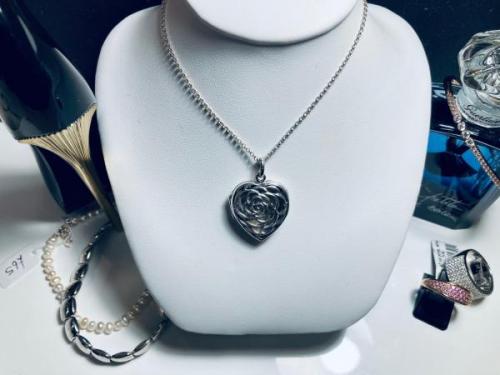 Sterling Silver Triple Heart Necklace