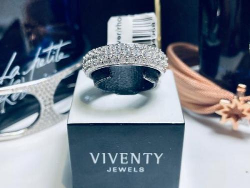 Viventy - Sterling Silver 3 Row Pavé Ring