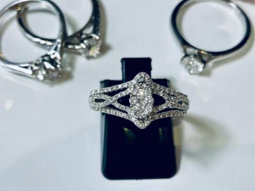 White Gold Illusion Set Marquise Engagement Ring