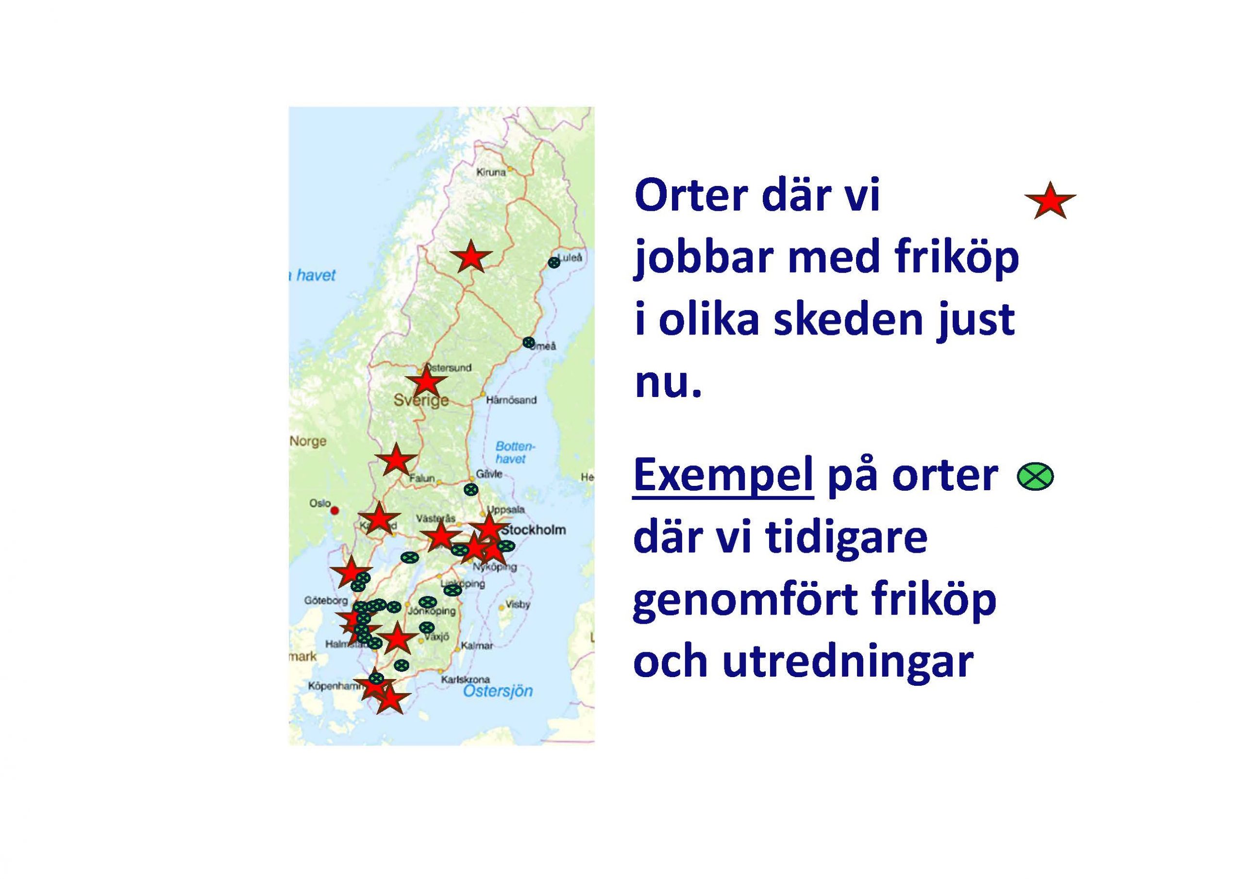 Orter där vi jobbar med friköp Rangifer.nu