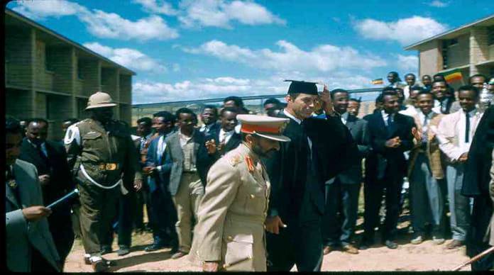 Haile Selassie I accepts degree from Charles University Czechoslovakia