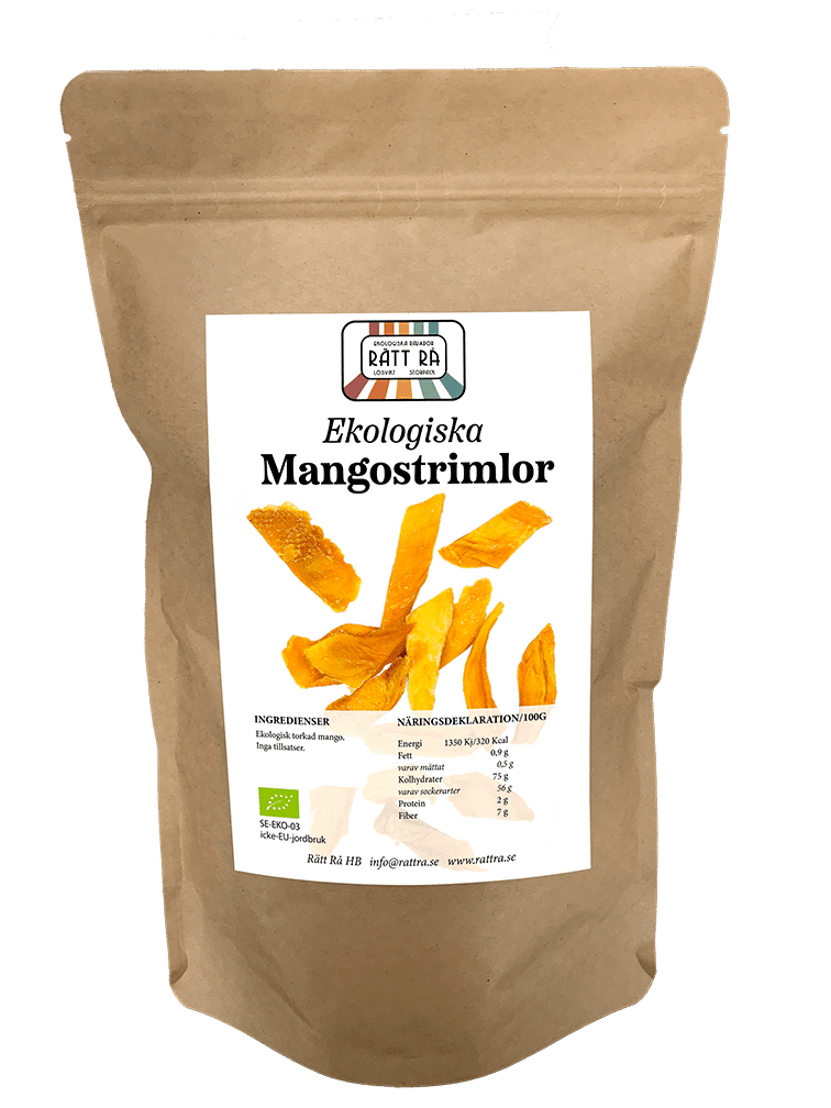 Ekologiska mangostrimlor 500 g