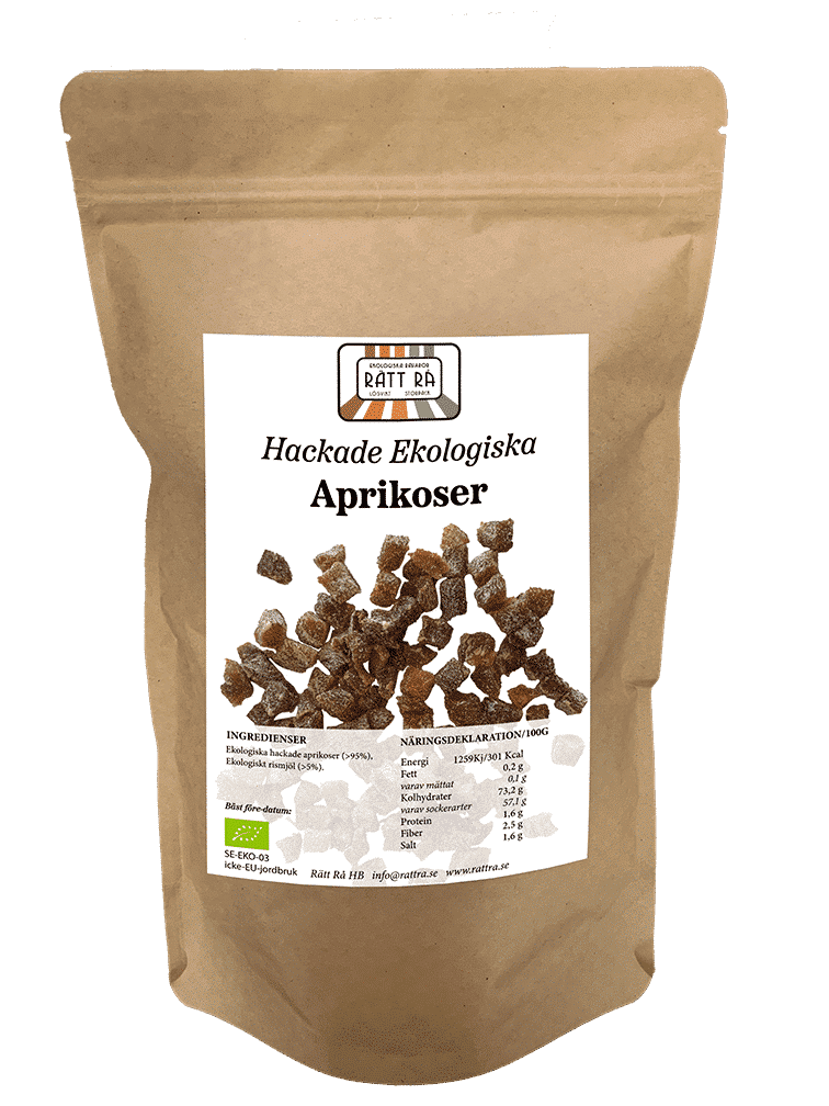 Ekologiska hackade aprikoser 500 g